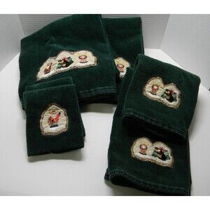 Make the Season Bright Christmas Towel Set of 6 Towels, Hand Towels, Cloths EUC